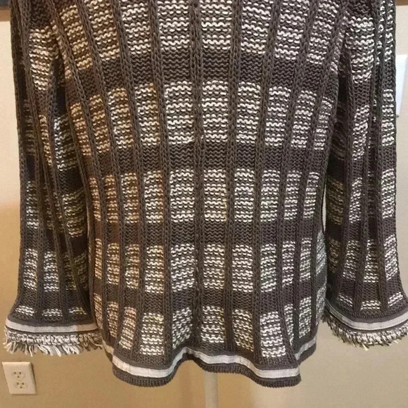 Chico’s Cotton Blend Open Front Cardigan w/Faux Pockets Bell Sleeves-Size 3 - Picture 7 of 11